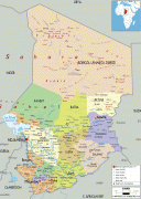 Карта (мапа)-Чад-political-map-of-Chad.gif