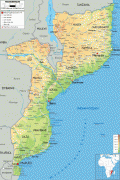 Kaart (cartografie)-Mozambique-Mozambique-physical-map.gif