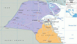 Carte géographique-Koweït-political-map-of-Kuwait.gif