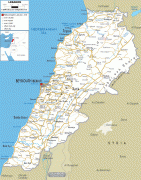 Географічна карта-Ліван-Lebanon-road-map.gif