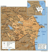 Kaart (cartografie)-Azerbeidzjan-Azerbaijan_1995_CIA_map.jpg