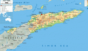 Географічна карта-Східний Тимор-East-Timor-physical-map.gif