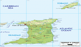 Mapa-Trynidad i Tobago-Trinidad-physical-map.gif