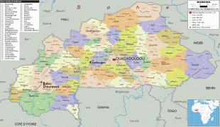 Kaart (kartograafia)-Burkina Faso-political-map-of-Burkina-Fa.gif