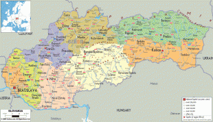 Kaart (kartograafia)-Slovakkia-Slovakian-political-map.gif