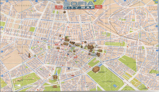 Kaart (cartografie)-Sofia (stad)-Central-Sofia-Tourist-Map.jpg
