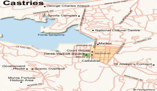 Kaart (cartografie)-Castries (Saint Lucia)-castries-map.jpg