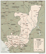 Kaart (cartografie)-Congo-Brazzaville-Congo-1986-Guide-Map.gif