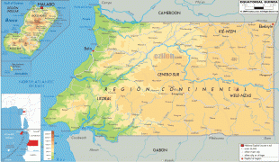 Kaart (cartografie)-Equatoriaal-Guinea-Equatorial-Guinea-physical-.gif