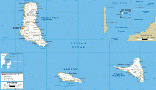 Carte géographique-Comores (pays)-Comoros-road-map.gif