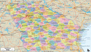 Ģeogrāfiskā karte-Gruzija-georgia-county-map.gif