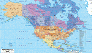 Bản đồ-Bắc Mỹ-political-map-of-North-Amer.gif