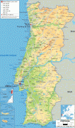 Kort (geografi)-Portugal-physical-map-of-Portugal.gif