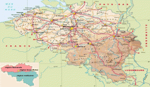 Karte (Kartografie)-Belgien-road_and_physical_map_of_belgium.jpg