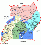 Kaart (kartograafia)-Uganda-Pink-Green-Blue-Uganda-Map.jpg