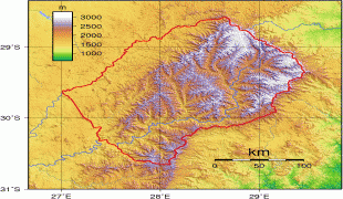 Географічна карта-Лесото-Lesotho_Topography.png