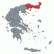 Kaart (kartograafia)-Ida-Makedoonia ja Traakia-10826859-political-map-of-greece-with-the-several-states-where-east-macedonia-and-thrace-is-highlighted.jpg