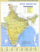 Kaart (cartografie)-India-India-Railway-and-Tourist-Map.jpg