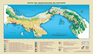 Карта (мапа)-Панама-Vegetation_map_of_Panama.jpg