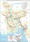 Kaart (cartografie)-Bangladesh-gridmap.jpg