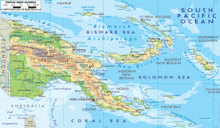 Kaart (kartograafia)-Paapua Uus-Guinea-PapGuinea-physical-map.gif