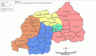 Kaart (cartografie)-Rwanda-Rwanda_Districts_Map.jpg