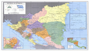 Географічна карта-Нікарагуа-large_detailed_political_and_administrative_map_of_Nicaragua_with_roads_and_cities.jpg
