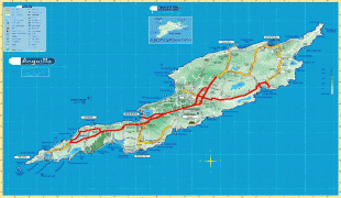 Kaart (kartograafia)-Anguilla-large_detailed_road_and_physical_map_of_anguilla.jpg