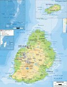Carte géographique-Maurice (pays)-Mauritius-physical-map.gif
