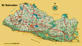 Žemėlapis-Salvadoras-El_Salvador_Political_Map_2.gif