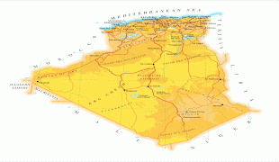 Карта (мапа)-Алжир-large_road_map_of_algeria_with_cities.jpg