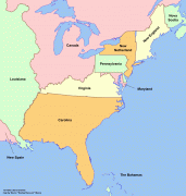 Kaart (kartograafia)-Põhja-Ameerika manner-Map_of_Eastern_North_America_(13_Fallen_Stars).png