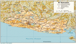 Kaart (cartografie)-El Salvador-el_salvador_relief_map.jpg