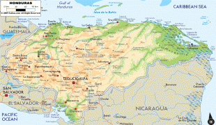 Bản đồ-Honduras-Honduras-physical-map.gif