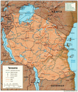 Kaart (cartografie)-Tanzania-tanzania_rel_2003.jpg