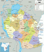 Hartă-Tanzania-political-map-of-Tanzania.gif