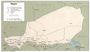 Kaart (kartograafia)-Niger-detailed_administrative_map_of_niger.jpg