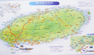 Kaart (cartografie)-Jeju-do-Jeju-Tourist-Map-2.jpg