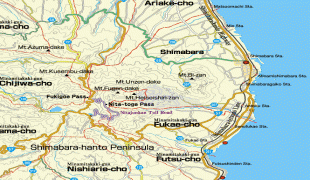 Kaart (cartografie)-Nagasaki (prefectuur)-Unzen%2BShimabara.png