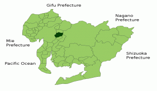 Kaart (cartografie)-Aichi (prefectuur)-Nisshin_in_Aichi_Prefecture.png