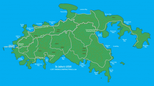 Hartă-St. John's, Antigua și Barbuda-st-Johns-USVI-Map-hiking-route.jpg