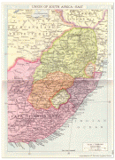 Kaart (cartografie)-Zuid-Afrika-map-union-south-east-africa-1935.jpg