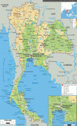 Karte (Kartografie)-Thailand-Thailand-physical-map.gif