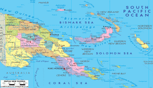 Hartă-Papua Noua Guinee-political-map-of-PapGuinea.gif