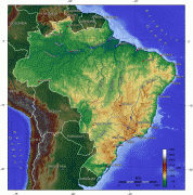 Kaart (kartograafia)-Brasiilia-Brazil_topo.jpg