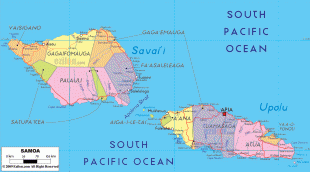 Mapa-Wyspy Samoa-political-map-of-Samoa.gif
