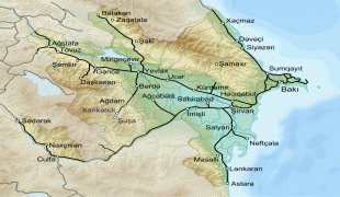 Географическая карта-Азербайджан-Azerbaijan_railway_map.png