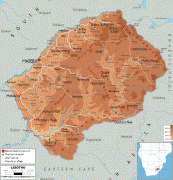 Географічна карта-Лесото-Lesotho-physical-map.gif