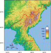 Kort (geografi)-Nordkorea-North_Korea_Topography.png