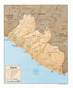 Карта (мапа)-Либерија-liberia_rel96.jpg